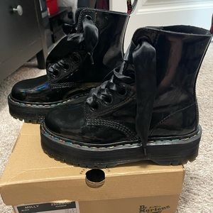 Dr. Martens Molly Rainbow patent platforms